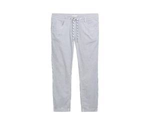 Women's Tapered Striped Pattern Trousers Tom Tailor Bleu 40x28
