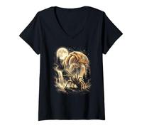 Women's Tarantula Howling at the Moon Meme V-Neck T-Shirt