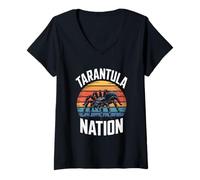 Womens Tarantula Nation Vintage Mural Art V-Neck T-Shirt