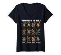 Womens Tarantulas of The World Spider Species Arachnid Lovers V-Neck T-Shirt