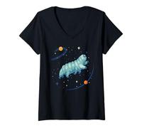 Womens Tardigrade In Space Tardigrade Microbiologist Tardigrades V-Neck T-Shirt