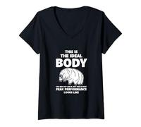 Womens Tardigrade Sarcasm Body Peak Performance Humor Funny Nature V-Neck T-Shirt
