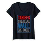 Womens Tariffs: The Real Wall We Built V-Neck T-Shirt