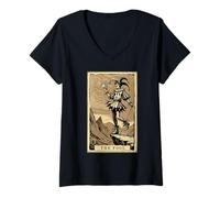 Womens Tarot Card Shirt Jester The Fool Major Arcana Tarot Card V-Neck T-Shirt