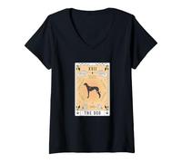 Women's Tarot Card The Dog Old Croatian Sighthound Celestial Galaxy V-Neck T-Shirt