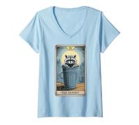 Womens Tarot Card The Hermit Raccoon V-Neck T-Shirt