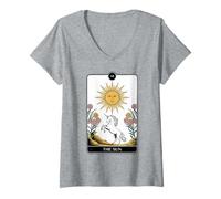 Womens Tarot Card The Sun Psychic Reader Occult Metaphysical V-Neck T-Shirt