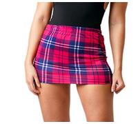 Women's Tartan Micro Mini Skirt Ladies Bodycon Tight Skirts 6-24 Divas (Pink Tartan, (10-12))