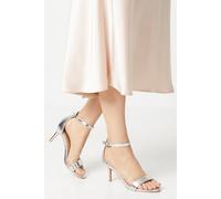 Tasha Barely There Medium Stiletto Heel Sandals Dorothy Perkins Silver 6