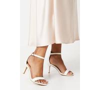 Tasha Barely There Medium Stiletto Heel Sandals Dorothy Perkins White 8