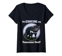 Womens Tasmanian Devils Did Someone say Tasmanian Devil V-Neck T-Shirt