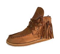 Women's Tassel Bootie Fringe Moccasins Ankle Boots, Suede Retro Ankle Boots, Luxury Matte Short Booties, Flat Short Boot