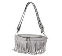 Women's Tassel Satchel Waist Bag Large Capacity Vintage Tassel Pleated PU Zipper Shoulder Handbag