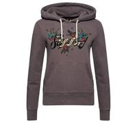Women's tattoo script hoodie Superdry Gris XS