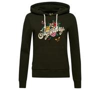 Women's tattoo script hoodie Superdry Vert XS