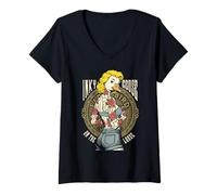 Womens Tattooed Woman Inked Girl Inky Goose On The Loose Pinup V-Neck T-Shirt