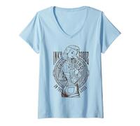 Womens Tattooed Woman Inked Girl Inky Goose On The Loose Pinup V-Neck T-Shirt