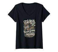 Women's Taurus Horoscope Zodiac Sign Astrology Star Signs Bull V-Neck T-Shirt
