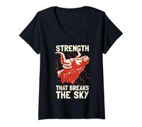 Womens Taurus. Strength that breaks the sky. V-Neck T-Shirt