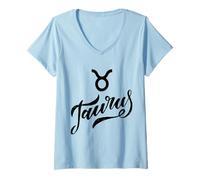 Womens Taurus Taurus Zodiac Sign Zodiac Sign V-Neck T-Shirt