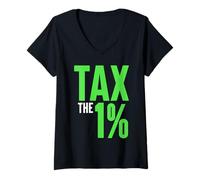 Womens Tax The 1% - Vote Green Party UK V-Neck T-Shirt
