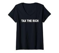Womens Tax The Rich Anti-Capitalism Billionaires Inequality V-Neck T-Shirt