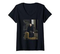 Womens Taxi Driver Director Martin Scorsese by Michael Grecco V-Neck T-Shirt