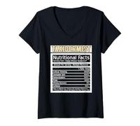 Womens Taxidermist Nutrition Facts Funny Critical Skill Label V-Neck T-Shirt