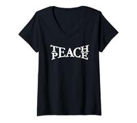 Women's Teach Peace V-Neck T-Shirt