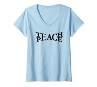 Women's Teach Peace V-Neck T-Shirt