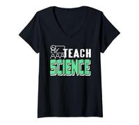Womens Teach Science Inspire Future Innovators STEM Classroom V-Neck T-Shirt