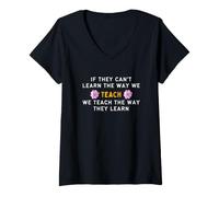 Women's Teach The Way's They Learn Special Education V-Neck T-Shirt