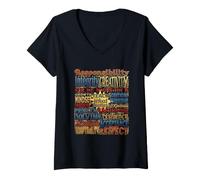 Women's Teach What Matters Teacher Values Typography V-Neck T-Shirt