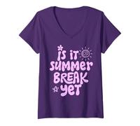 Women's Teacher End of Year is It Summer Break Yet ? V-Neck T-Shirt