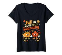Womens Teacher Kids V-Neck T-Shirt