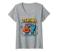Women's Teacher Mode 67 - Funny Six Seven Italian Brainrot School V-Neck T-Shirt