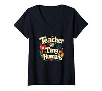Women's Teacher of Tiny Humans Early Childhood V-Neck T-Shirt