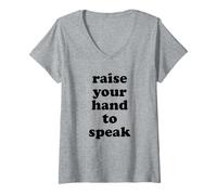 Womens Teacher Raise Your Hand to Speak Elementary School Teaching V-Neck T-Shirt