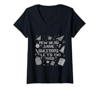 Womens Teacher Vibes Only - Let’s Teach and Spark Joy V-Neck T-Shirt