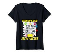 Women's Teacher's Aide Appreciation Support Staff Educator Thank You V-Neck T-Shirt