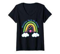 Womens teaching future leaders cute welcome back to school teacher V-Neck T-Shirt