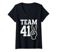 Womens Team 41 Meme Squad 67 Six Seven 6 7 Meme Design Funny 67 V-Neck T-Shirt