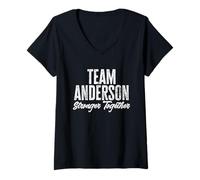 Womens Team Anderson Stronger Together Unity Family Design V-Neck T-Shirt