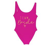 Women's Team Bride One Piece Swimsuit Beach Swimwear Tummy Control Bathing Suit Swimming Costume Hen Party Beachwear Retro Backless Swimsuits White