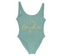 Women's Team Bride One Piece Swimsuit Beach Swimwear Tummy Control Bathing Suit Swimming Costume Hen Party Beachwear Retro Backless Swimsuits White