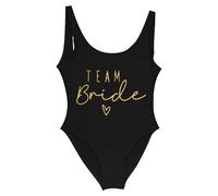 Women's Team Bride One Piece Swimsuit Beach Swimwear Tummy Control Bathing Suit Swimming Costume Hen Party Beachwear Retro Backless Swimsuits White