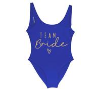 Women's Team Bride One Piece Swimsuit Beach Swimwear Tummy Control Bathing Suit Swimming Costume Hen Party Beachwear Retro Backless Swimsuits White