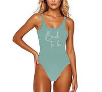 Women's Team Bride Retro Swimsuit One Piece Tummy Control Bathing Suit with Backless Design, Stretchy Comfortable Fabric, Hen Party Beachwear for Pool