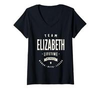 Women's Team Elizabeth Lifetime Member Funny Name Elizabeth V-Neck T-Shirt