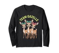 Womens Team Gazelle Cute Cartoon from Serengeti Plains Long Sleeve T-Shirt